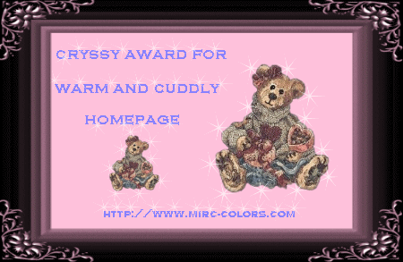 Cryssy Award for Warm and Cuddly Homepage