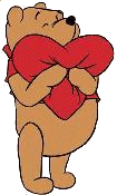 pooh holding a heart